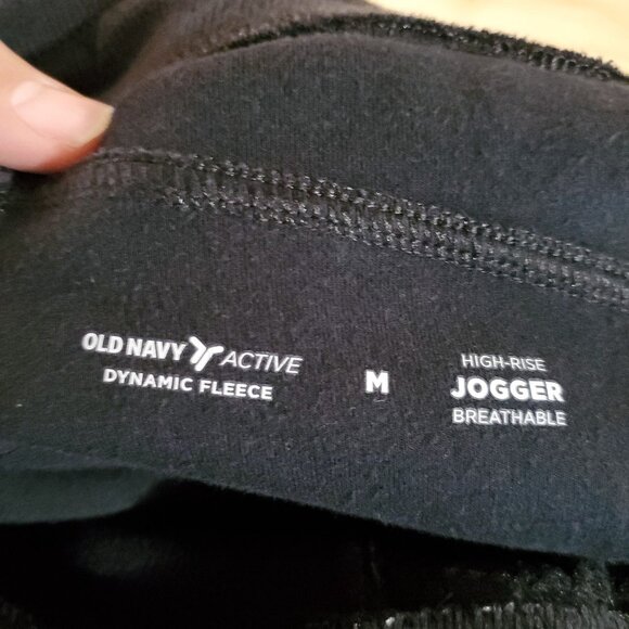 Old Navy Pants Womens Medium Black High-Rise Active Dynamic Fleece Jogger - Picture 2 of 9